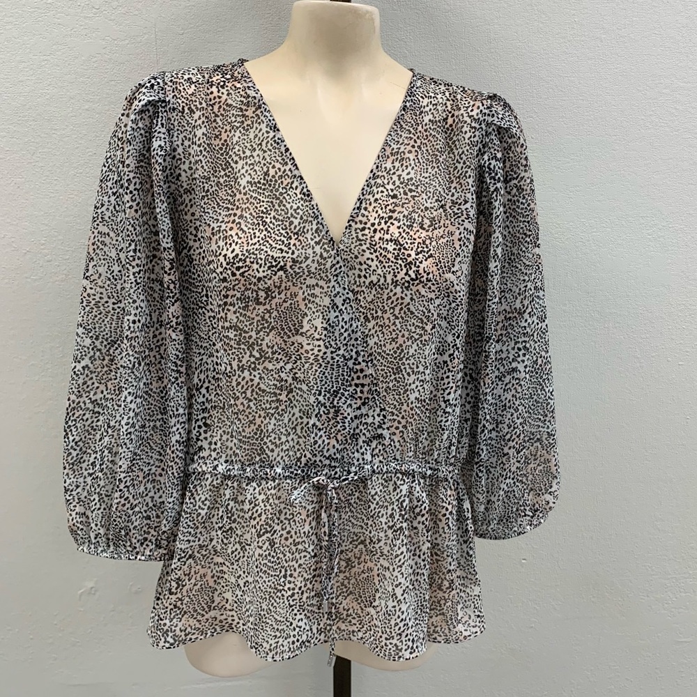 DKNY Leopard Print Blouse.  Size M